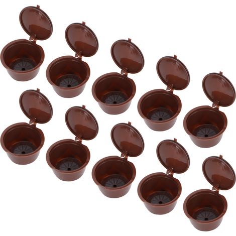 Packung mit wiederverwendbaren Kaffeekapseln für DOLCE GUSTO Maschinen (10 Kapseln, 1 Löffel, 1 Bürste) (1/5)