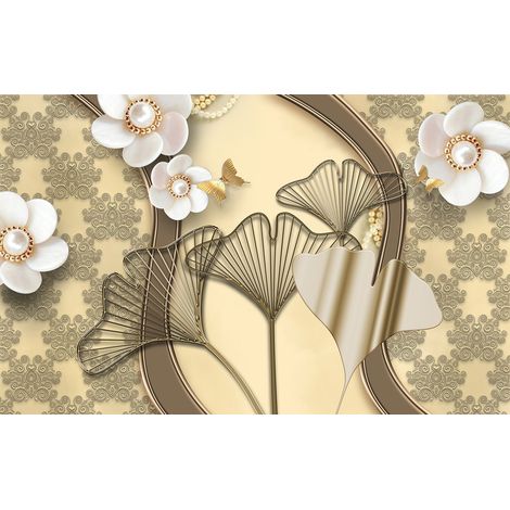 Papier peint panoramique - Fleurs 3D - 130 cm x 82 cm (1/2)