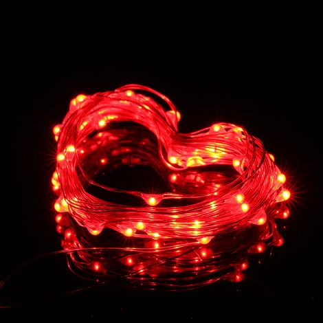 4,5 V, 1,8 W, 3 m lange Lichterkette mit 30 LEDs, batteriebetrieben, IP65 wasserdicht, flexibel, biegsam, rot - ideal für Weihnachten, die Feiertage, Partys, Restaurants, Kneipen, Clubs, Bars, als Dek (1/5)