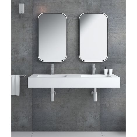 Lavabo mural rectangular Blanco mate - Maniema