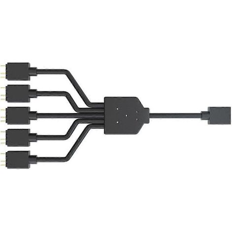Câble adaptateur RGB ARGB 1 vers 5, 3 broches, 5 V, flexible, pour boîtier d'ordinateur MSI (1/5)