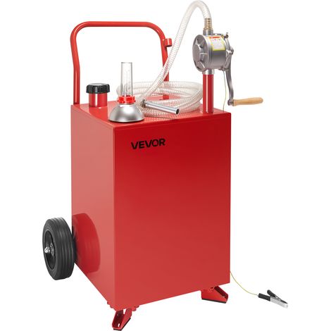 VEVOR Bidon deEssence et Diesel sur Roues, 75,7 L, Reservoir de Carburant avec Pompe de Transfert Manuelle, Tuyau 3 m, Chariot Ravitaillement Stockage Carburant pour Voitures, Tondeuses, VTT, Bateaux (1/5)
