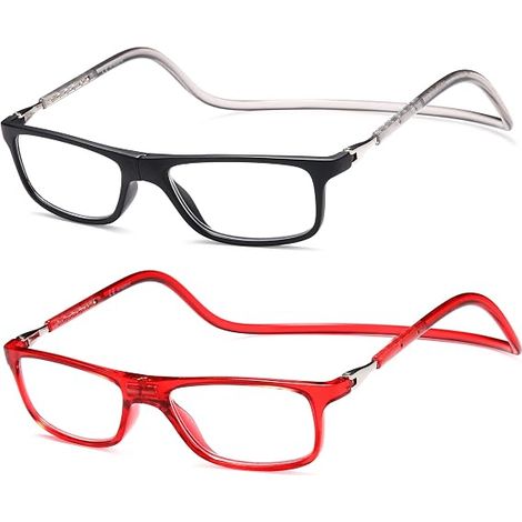 Lunettes 2 pack, Lunettes Loupe, Lunettes De Lecture Magnétique, Longueur RéGlable Lunette De Lecture Homme Femme,+1.00 Dioptrie (1/5)