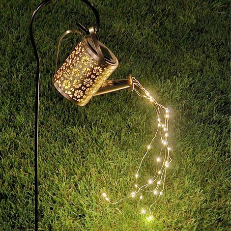 BEPER P207ILO002 Lampada Solare Decorativa per Giardini e Terrazze, Illuminazione a Cascata con 36 Mini-Luci LED, Asta da 80 cm con Picchetto Doppio, Antiruggine, Ricaricabile, IP44 (1/5)
