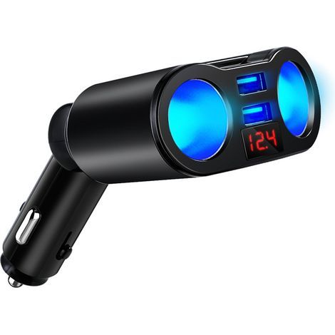Adaptador de cargador para coche AIDUCHO Bluetooth 3.1a, 2 tomas para encendedor de cigarrillos, reproductor MP3 estéreo, cargador USB para teléfono, transmisor FM, receptor de radio para U-Disk, iPho