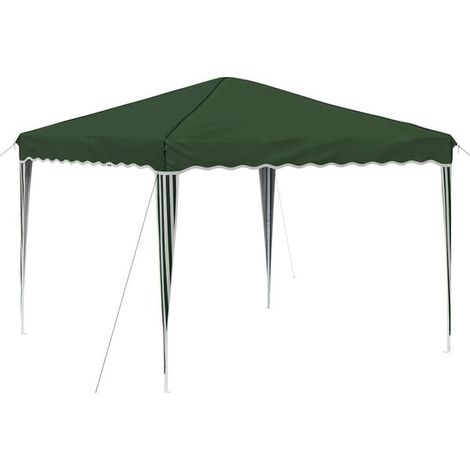 Tente de réception portable verte, mesurant 288 x 288 x 245 cm, en tissu Oxford. (1/5)