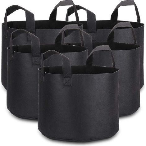 Sacs de culture Home 5 gallons avec étiquettes pour plantes, lot de 5, en tissu résistant (1/5)