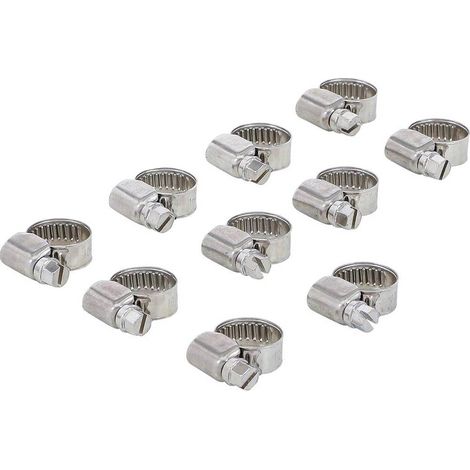 Colliers Inoxydables 10 x 16 mm - Lot de 10 pcs - Résistants et Durables - Acier - D-Work