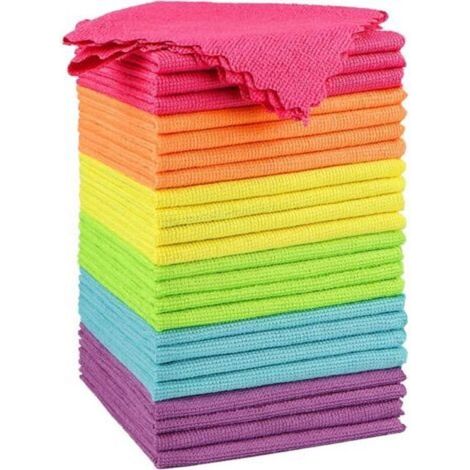 Panni per la pulizia in microfibra, confezione da 24, altamente assorbenti, senza pelucchi, multiuso per la casa, la cucina e la cura dell'auto (30 x 30 cm) (1/5)