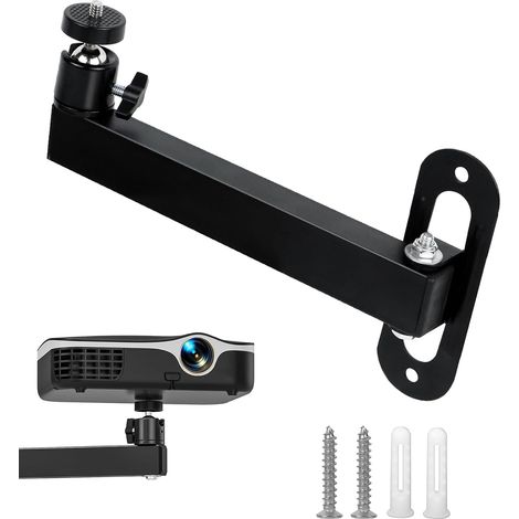 Support Videoprojecteur Mural, Support Projecteur avec Filetage 1/4", Rotation 360° et Inclinaison Réglable, Compatible Plupart Projecteurs Maison et Bureau (1/5)