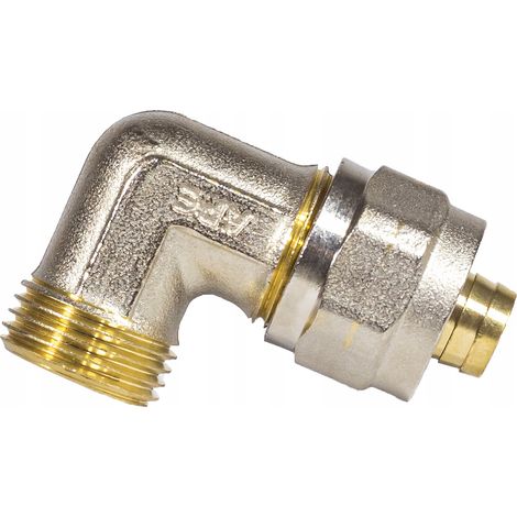 Messingwinkel 1/2"×16 - Vernickelt - Langlebig - Wasserdicht - Für PEX-Alu-Installationen