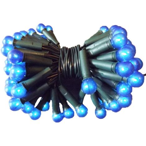 Luci natalizie blu per albero di Natale - Palline di perle 100L su cavo verde, 6 m, 220V-240V, per uso interno (1/3)