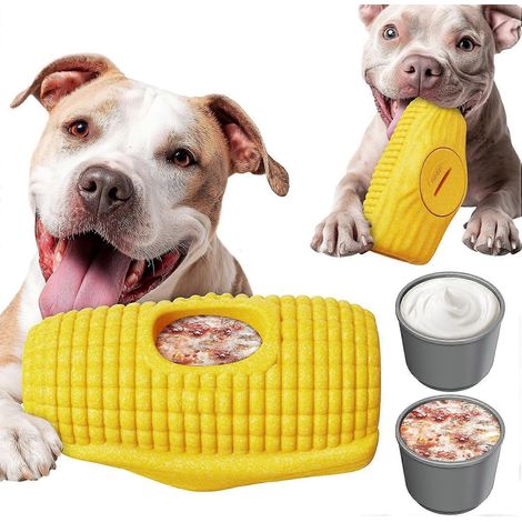 Jouets interactifs pour chiens à mâchoires puissantes, jouets indestructibles pour chiens de grande et moyenne race, plateau à friandises glacées pour chiens avec double moule pour conserver les frian (1/5)