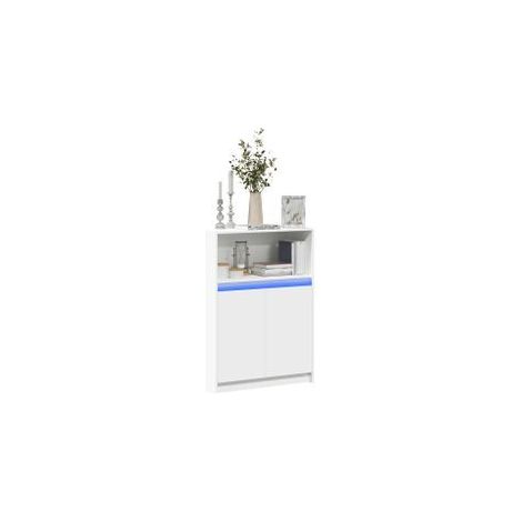 Buffet avec LED blanc 72x34x100 bois d'ingénierie (1/5)