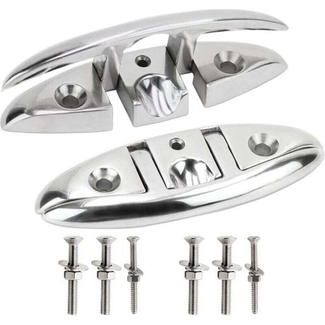 Abrazadera plegable de 5 pulgadas fabricada en acero inoxidable 316 para cuerda marina, abrazadera reversible para andamios, adecuada para barcos, kayaks y decoración, incluye accesorios de montaje.