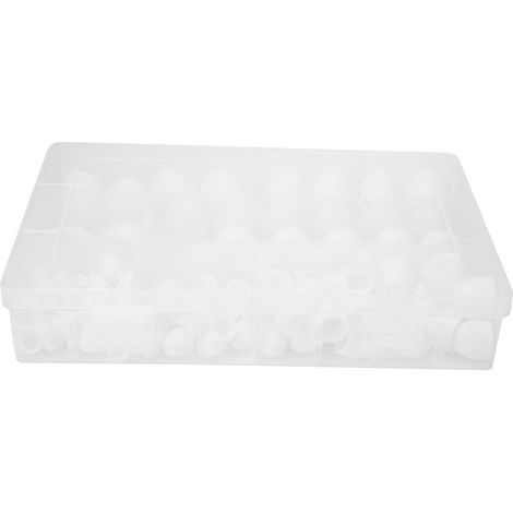 Écrous biconiques PE, kit de 145 pièces, M4 M5 M6 M8 M10 M12, visserie hexagonale, capuchons de protection, boîte pratique (1/3)