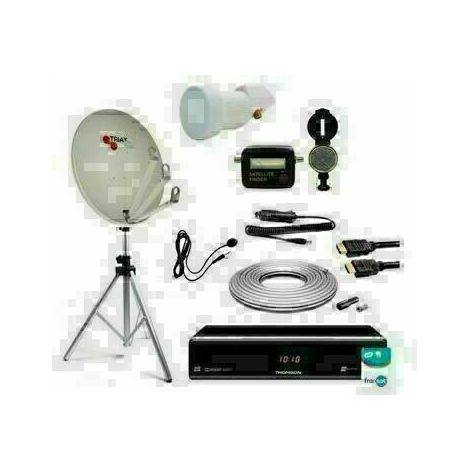 PACK SATELLITE CAMPING FRANSAT Trepied + Parabole + Recepteur FRANSAT + KIT SATFINDER + KIT COAXIAL