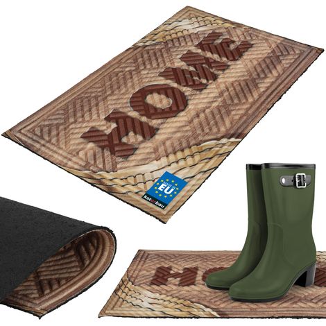 KOTARBAU® Tapis Entrée Intérieur - Polypropylène Gomme - 45 x 75 cm - Paillasson Exterieur Entree - Tapis d'entrée Absorbant - Paillasson Intérieur - Antidérapant - Home (1/5)