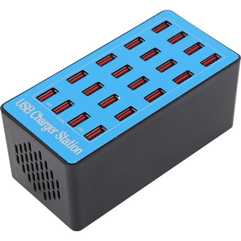 WLXA5+ 100W Hub USB 20 ports Chargeur mural Adaptateur secteur Station de charge rapide 100-240V (Prise UE)