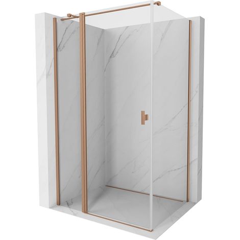 Mexen Mist T cabina de ducha abatible 95 x 85 cm, transparente, cobre cepillado - 8A4T-095-085-65-00 (1/5)
