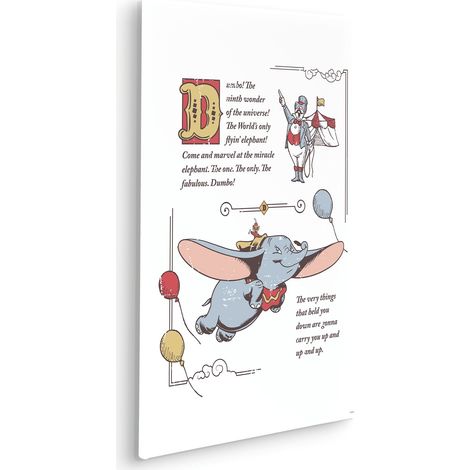 Komar Canvasbild Dumbo the Flying Elephant - 60 x 40 cm - Bild auf Keilrahmen - für Kinderzimmer - klassischer Stil (1/2)