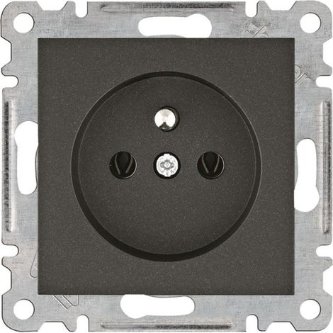 Prise de terre Hager Lumina noire -