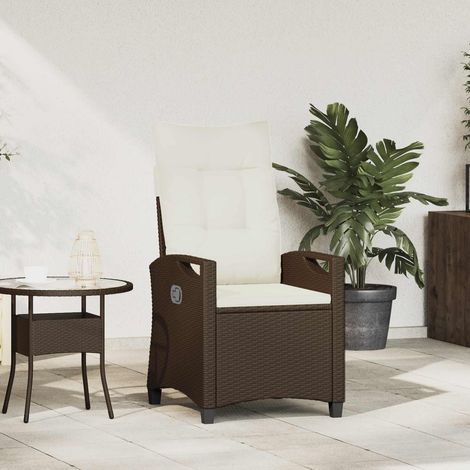 vidaXL Reclining Garden Chair Brown and Cream 56 x 60 x 112 cm