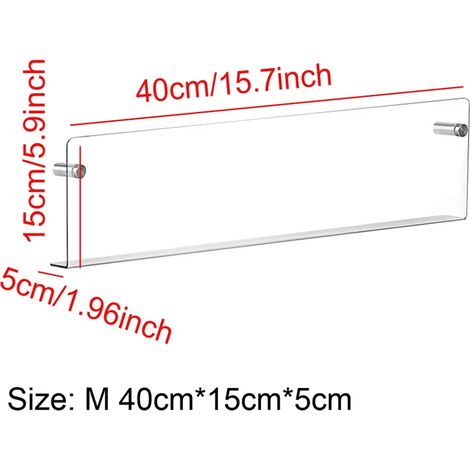 (Transparent - 40 cm) Étagère murale flottante en acrylique, porte-revues, présentoir à brochures, étagère de rangement murale, organisateur de livres et de documents pour la maison (1/5)