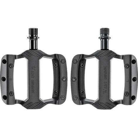Pedales de bicicleta ultraligeros con diseño antideslizante, color negro. (1/2)