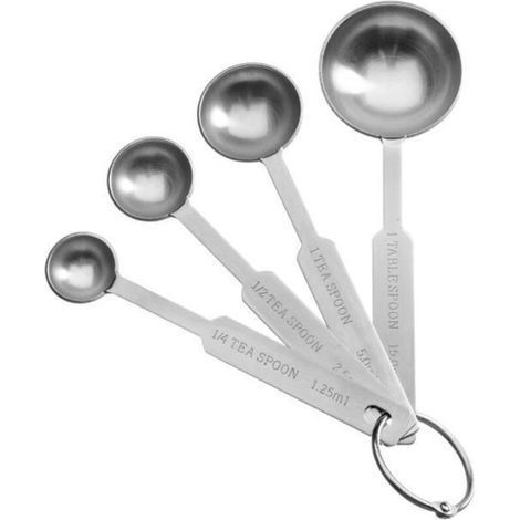 4827.01 Set di 4 cucchiai dosatori in acciaio inox - 1,25 / 2,5 / 5 / 15 ml (1/4)