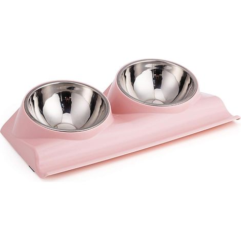 Filiyano – support surélevé – Gamelle double pour chien (rose) avec support surélevé, inclinaison de 15 degrés. Non (1/5)
