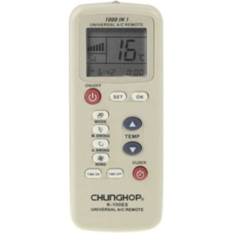 Chunghop Télécommande Universelle De Climatisation (k-100es) Chunghop Télécommande Universelle De Climatisation (k-100es) Chungh