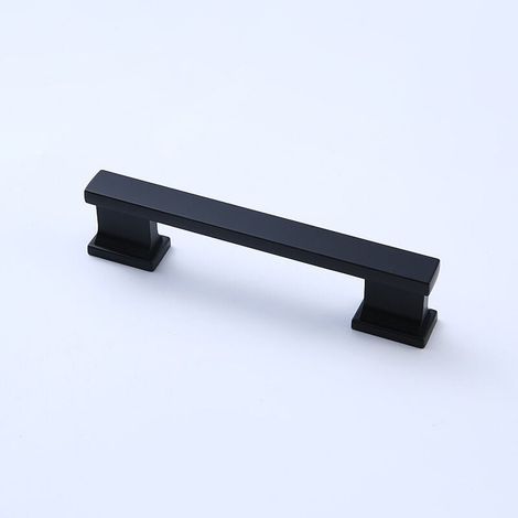 2 pcs poignée de porte de douche, écartement des trous 76mm, poignée de cabine de douche, poignée de porte en verre arqué, noir mat, solide, longueur 101 mm (1/4)