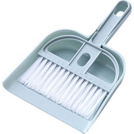 (Bleu)Petit balai et pelle à poussière pour la maison Mini pelles à poussière avec ensemble de brosse (1/4)