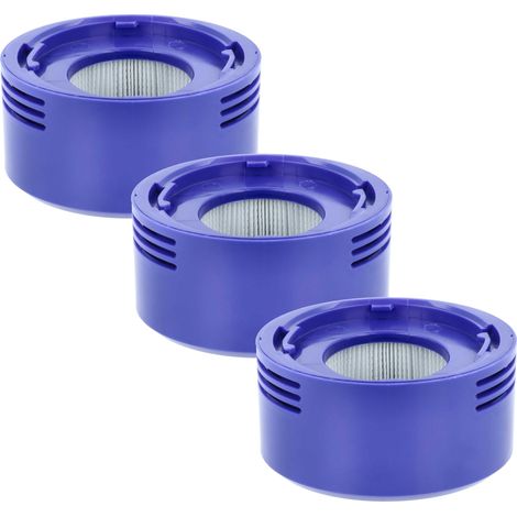 vhbw 3x Filter compatible with Dyson V8 Animal+, V8 Animal Exclusive, V8 Total Clean Vacuum Cleaner - post-motor HEPA-filter White Purple