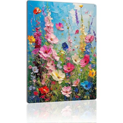 Plaque Métallique Décorative Vintage pour Jardin de Thym Noir, Fragrance Intense et Style Rétro 30x20 cm. (1/5)