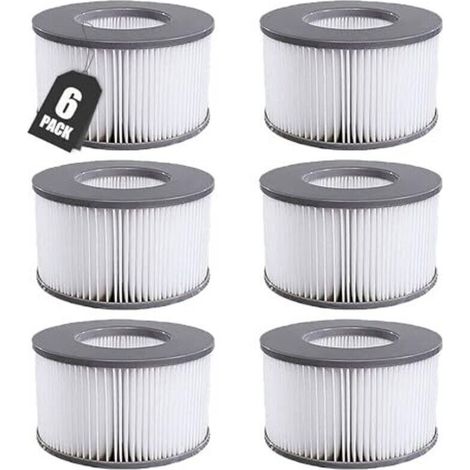Filtre Spa Lite pour Mspa, 6 pcs Filtre pour Whirlpool MSpa à Partir de 2020, Filtre pour Mspa Lite, Cartouche de Filtre à Eau pour Piscines Gonflables, Bains à Remous et Spas (1/4)