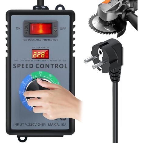 Régulateur de vitesse AC 220v 10A 4000W Régulateur de vitesse moteur Régulateur de tension 220V Régulateur de tension électronique Variateur de fréquence pour meuleuses d'angle, souffleurs (1/5)