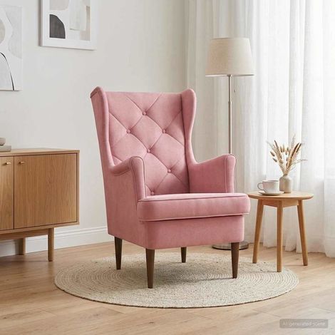 vidaXL Poltrona Rosa Velluto (1/5)