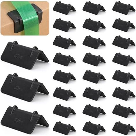 100pièces Protège-angles Plastique Pour Emballages Protections Angle Noires Pour Sangles Arrimage Fournitures Emballage Pour Transport (1/5)