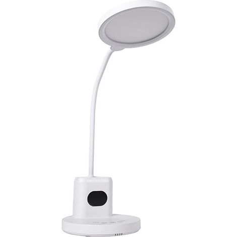 BEL AIR HOME - Lámpara Flexo SWIND LED 10W  Iluminación Ajustable 3000K-6500K  Con Pantalla Digital y Batería  Ideal para Escritorio y Estudio, Plástico (BLANCO) (1/2)