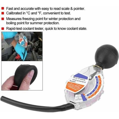 Testeur Antigel - Densitometre Liquide Refroidissement - Pour Batterie Auto 6 V 12 V 24 V - Point De Congelation Et Point D Ebullition - 1 Unite (1/5)