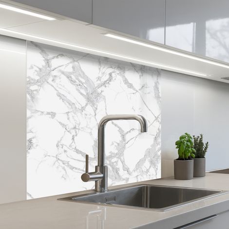 Kitchen Splashback Marble - Pure - Gray - Veins 80x80 cm