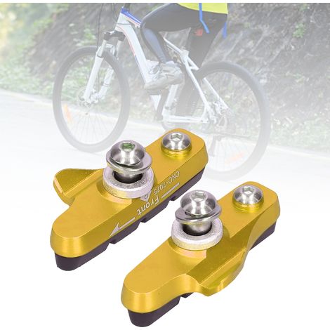 ZTTO Plaquettes de Frein Vélo Route Bloc Caoutchouc Antidérapant Silencieux Remplacement (Doré) (1/5)