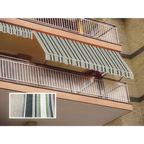 Store � Descente Verticale 100 x 250 cm Motif P6002 en Aluminium Blanc avec Manivelle