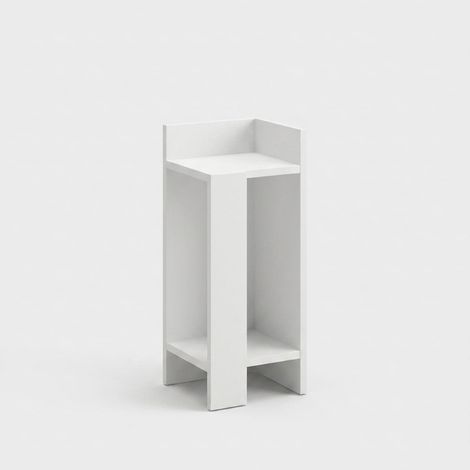 Comodino dritto bianco, 25x60 cm, per camera da letto minimalista o camera degli ospiti (1/3)