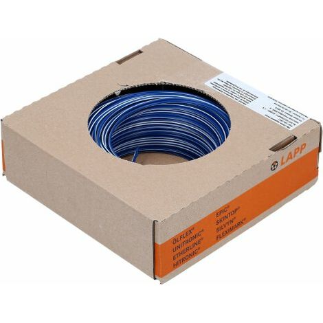 [NEUWERTIG] B-Ware Lapp Litze Einzelader Kabel  1 X 0.50 Mm² 500 V Flammwidrig Dunkelblau Weiß 10122