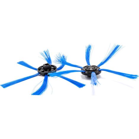 vhbw 2x spazzola laterale compatibile con Philips Smartpro FC8710, FC8774, FC8772, FC8603, FC8776 robot aspirapolvere - Set spazzole, nero / blu