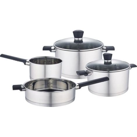 Batterie de cuisine - Tous feux dont induction - Baumalu - Acier inoxydable - 6 pieces - Inox - Gris (1/2)