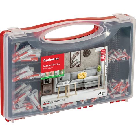 Fischer MEISTER-BOX XL Set di 280 tasselli trasparenti